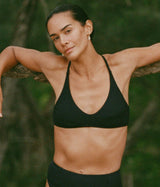 The Valencia Bikini Top - Ribbed - Black