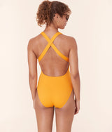 The Tulum One Piece - Wide Rib - Tangerine - Long Torso