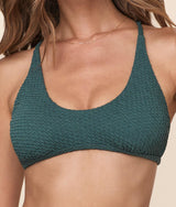 The Valencia Bikini Top - Textured Weave - Seaweed
