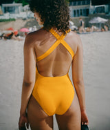 The Tulum One Piece - Wide Rib - Tangerine - Long Torso