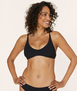 The Valencia Bikini Top - Ribbed - Black