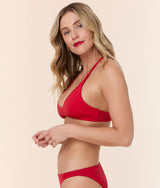 The Valencia Bikini Top - Flat - Cherry Red